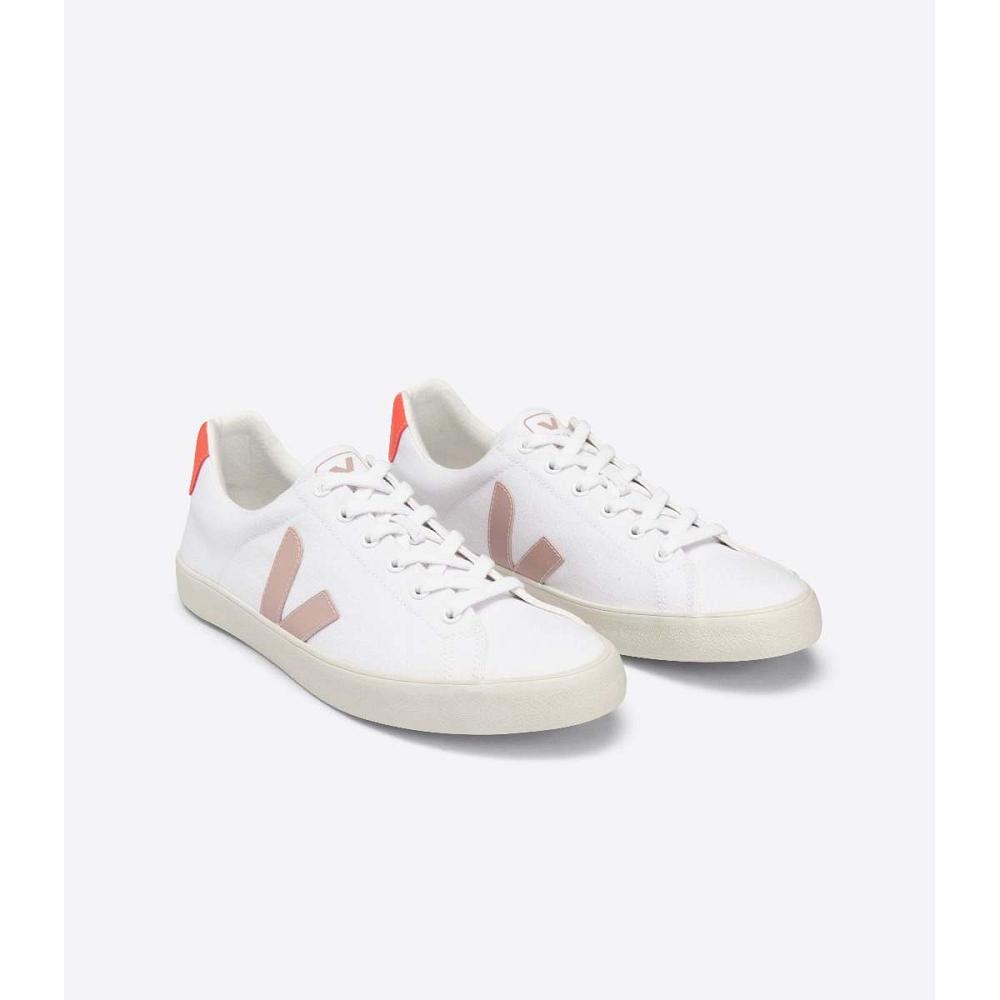 Veja ESPLAR SE CANVAS Women's Shoes White/Orange | CA 512XYU